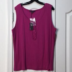 Elena Solano 3x pink ruffled front tank NWT